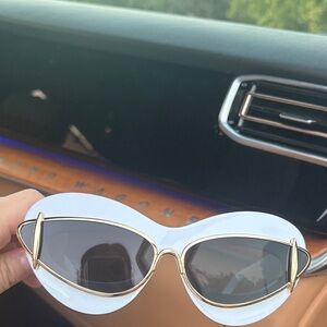 Loewe White and Gold Sunglasses